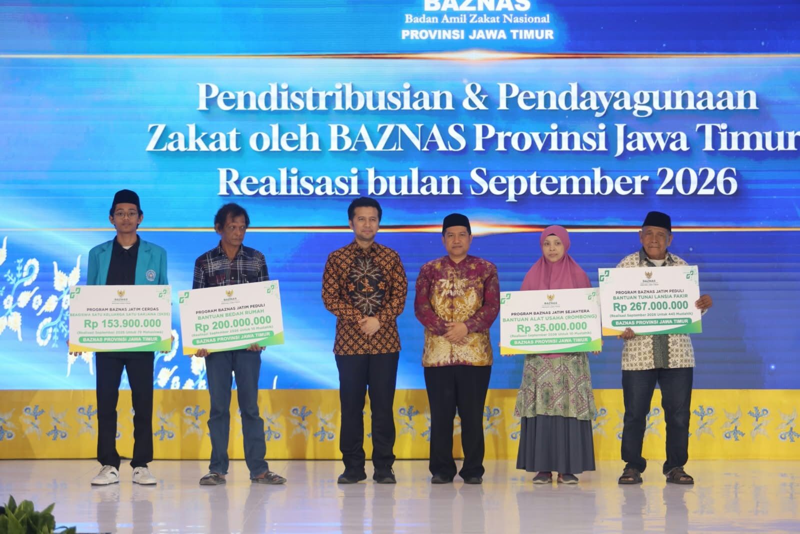 Realisasi pendistribusian dan pendayagunaan zakat bulan September 2026