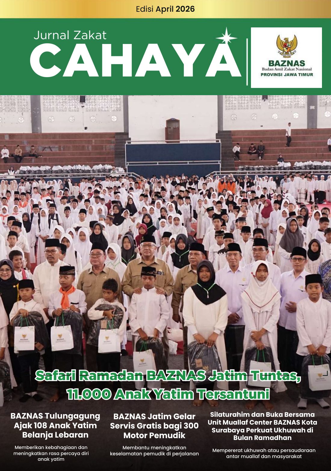 Sampul Jurnal Zakat CAHAYA - Safari Ramadan BAZNAS Jatim Tuntas
